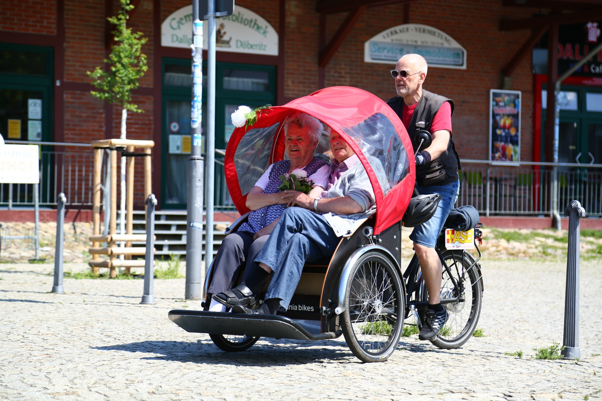 Die Rikscha im Einsatz